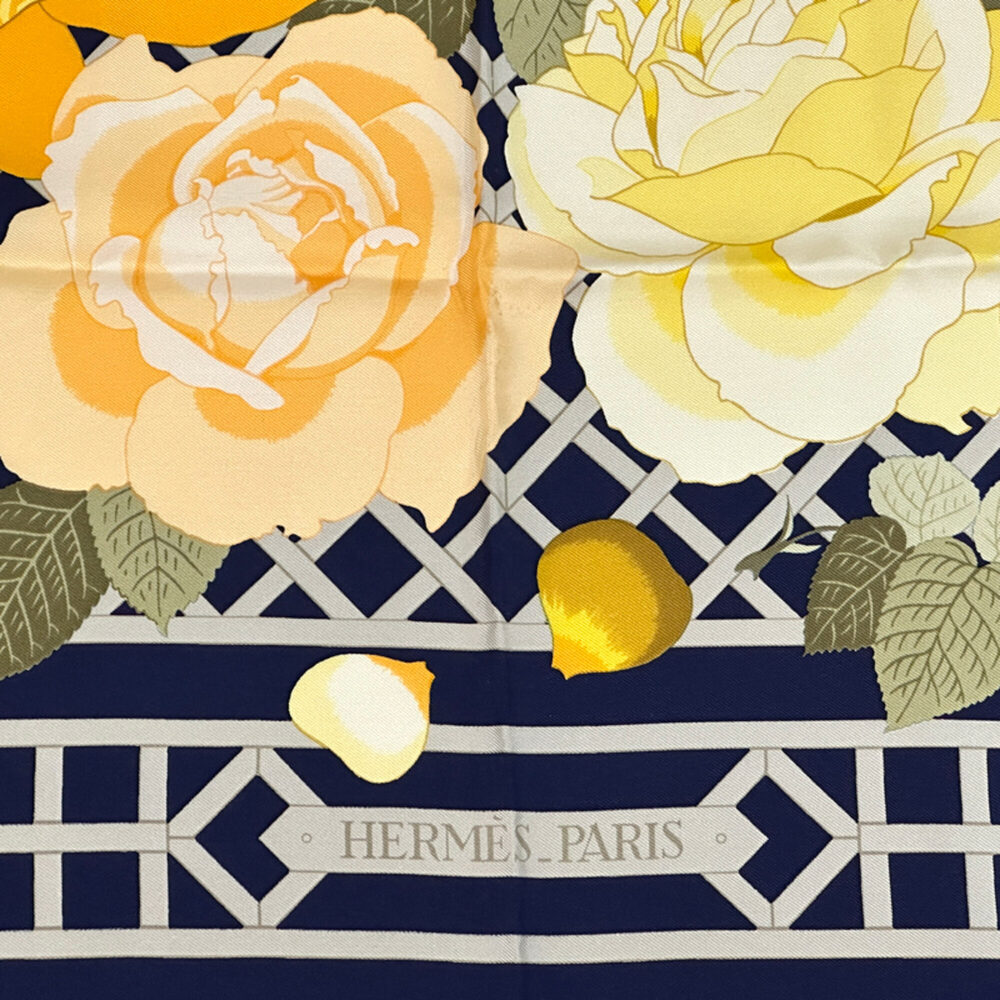 Hermes scarf/muffler, Carre 90, ROSRRAIE (Rose Garden), women's, brand name, ... - Picture 3 of 11